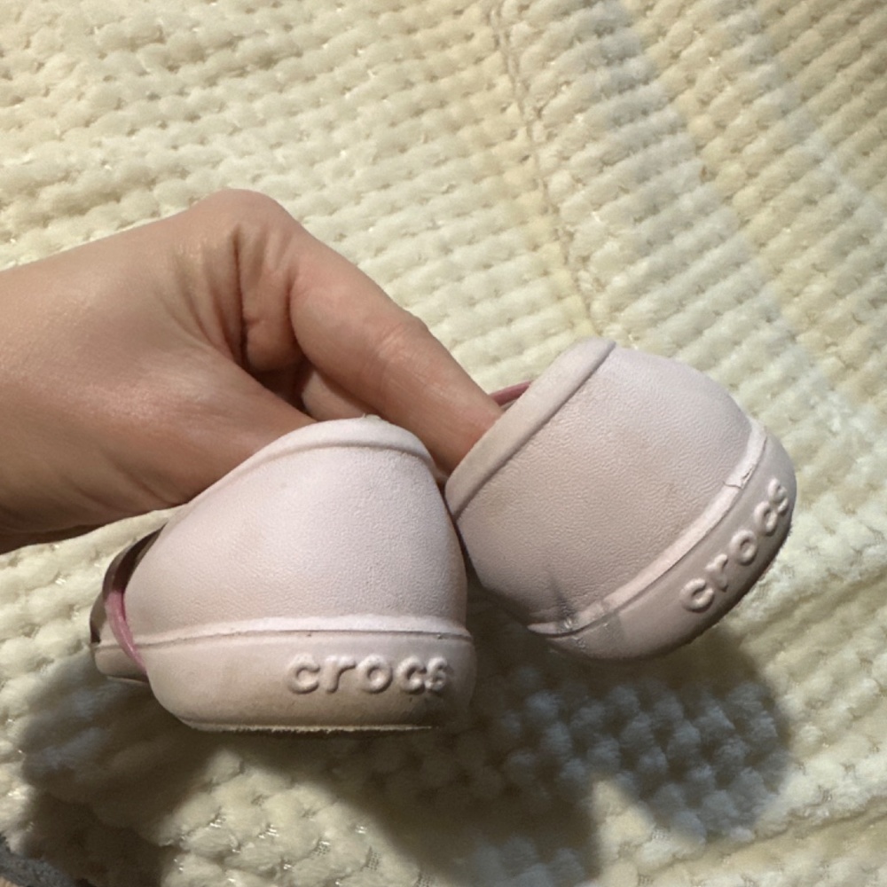 CROCS Lina Flower Pink Slip on Ballet Flats Toddler size 8 - Picture 2 of 7